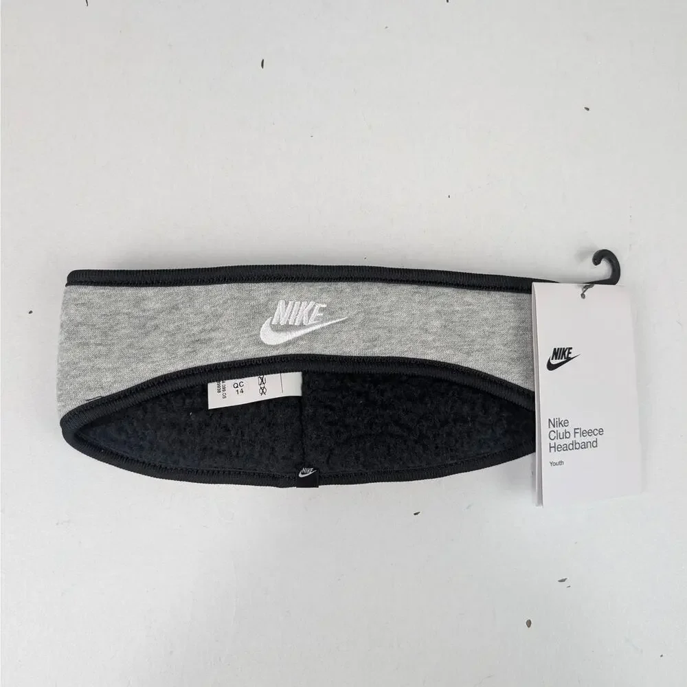 Nike Youth One-Size Club Fleece Headband - Gray/Black